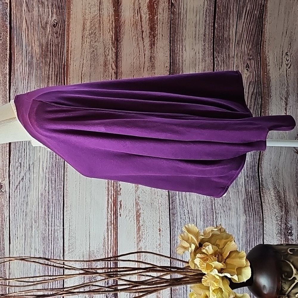 LOFT VIOLET PURPLE BOLERO STYLE OPEN FRONT LIGHTWEIGHT CARDIGAN SWEATER - Picture 7 of 14